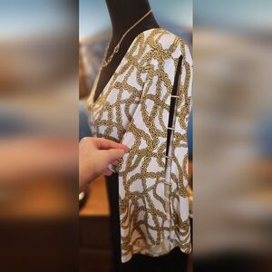 Michael Kors Chain Print Split Sleeve Blouse